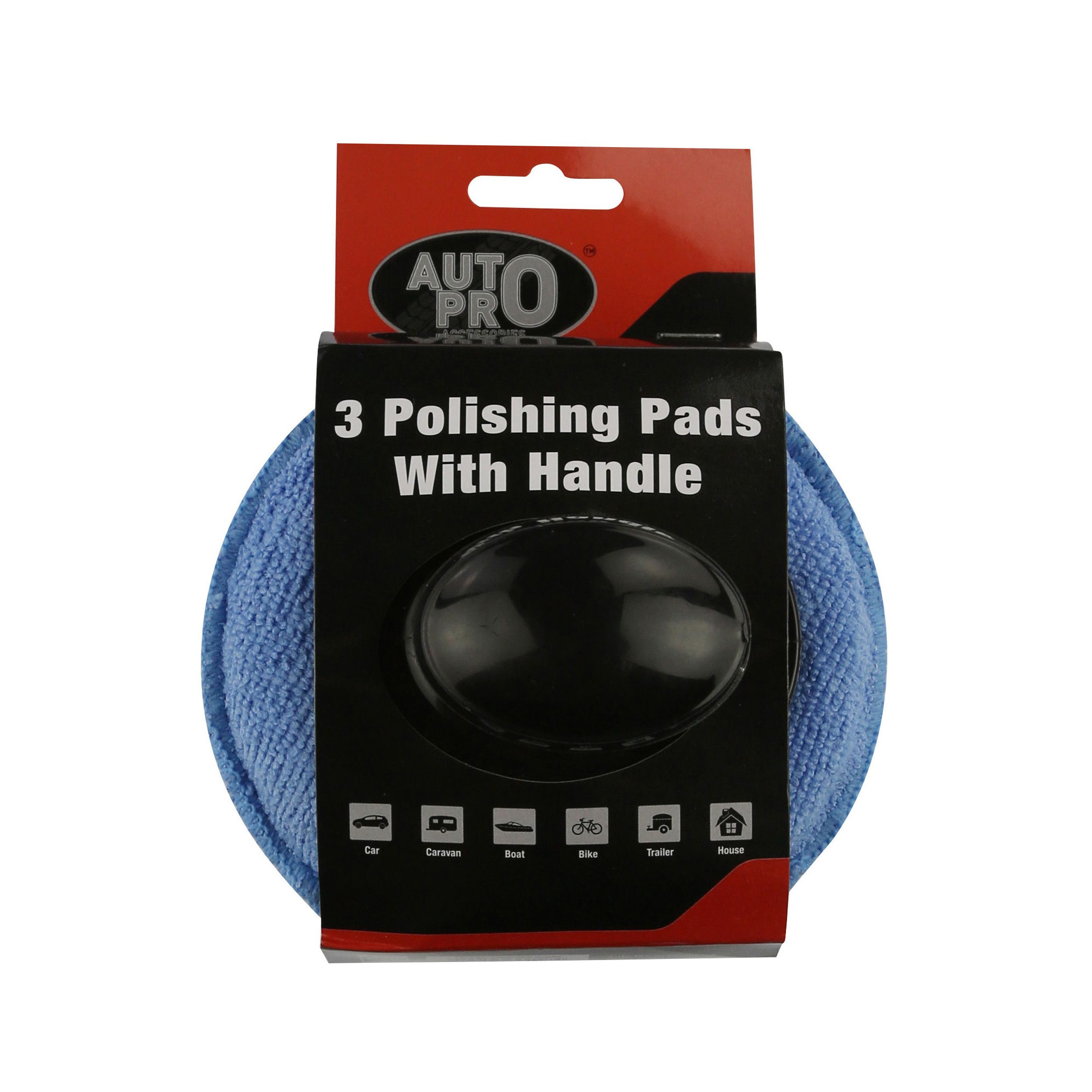AutoPro accessories Blue Microfibre Applicator pad, Pack of 3