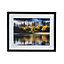 Autumn lake Black Framed print (H)440mm (W)540mm