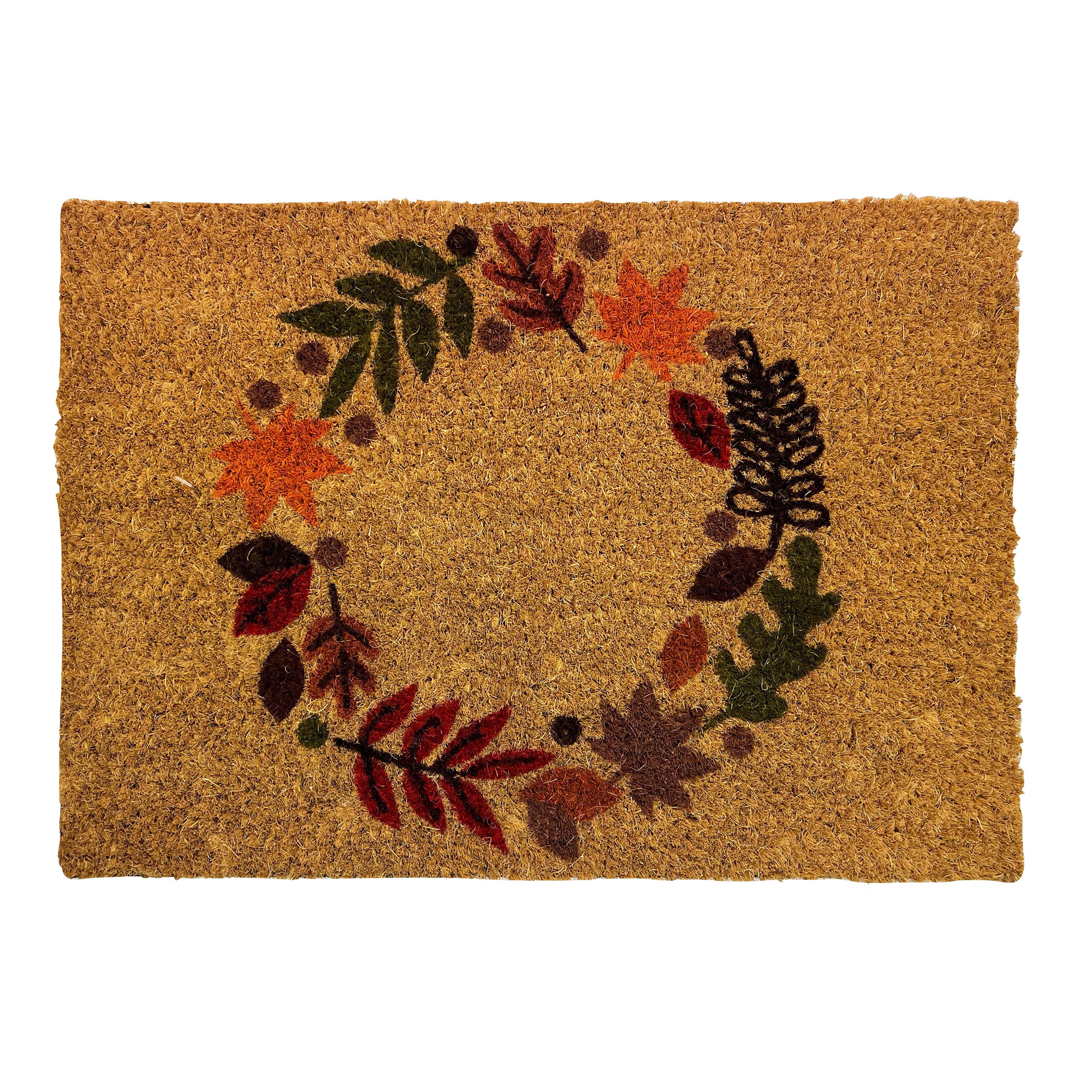 Autumn Multicolour Wreath Door mat, 57cm x 40cm