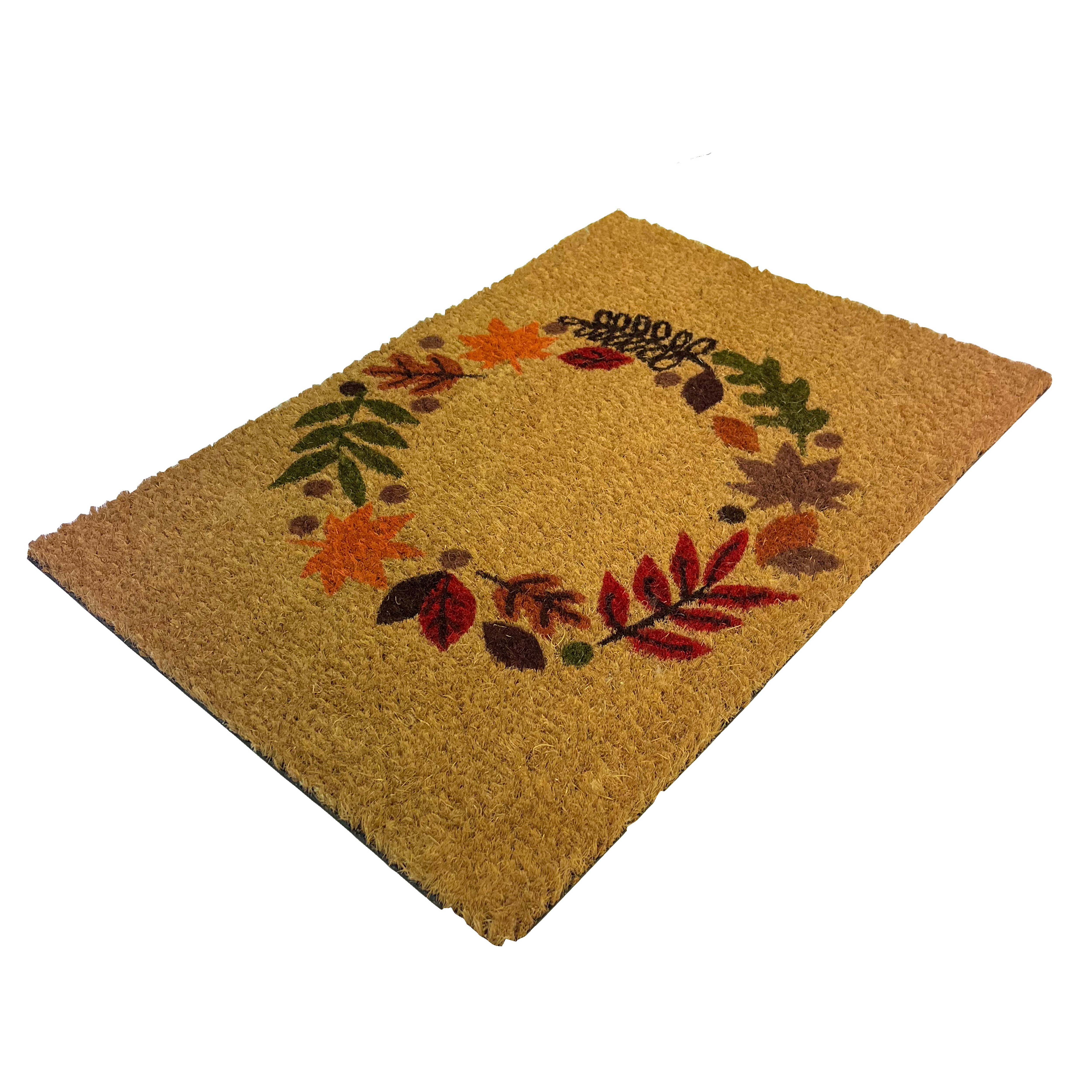 Autumn Multicolour Wreath Door mat, 57cm x 40cm