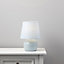 Ava Ice blue Incandescent Table lamp