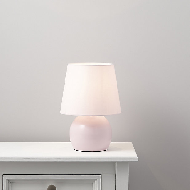 Ava Pink Incandescent Table Lamp Diy, Nursery Table Lamp With Dimmer