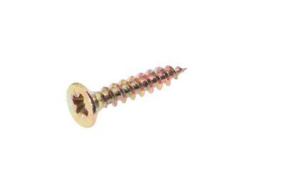 AVF PZ Flat countersunk Yellow-passivated Steel Screw (Dia)3.5mm (L)20mm, Pack