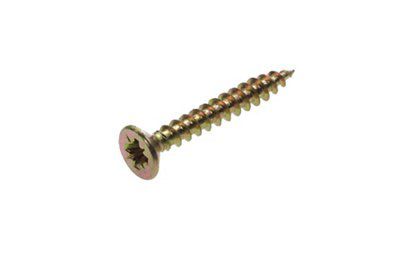 AVF PZ Flat countersunk Yellow-passivated Steel Screw (Dia)4mm (L)30mm, Pack