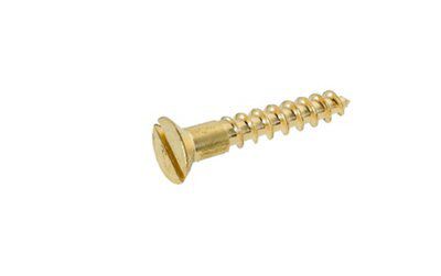 AVF Slotted Flat countersunk Brass Furniture screw (Dia)4mm (L)25mm, Pack of 25