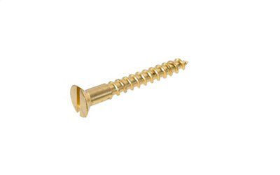AVF Slotted Flat countersunk Brass Furniture screw (Dia)5mm (L)40mm, Pack of 25