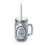 AW17 Xmas Grey Glass Drinking jar