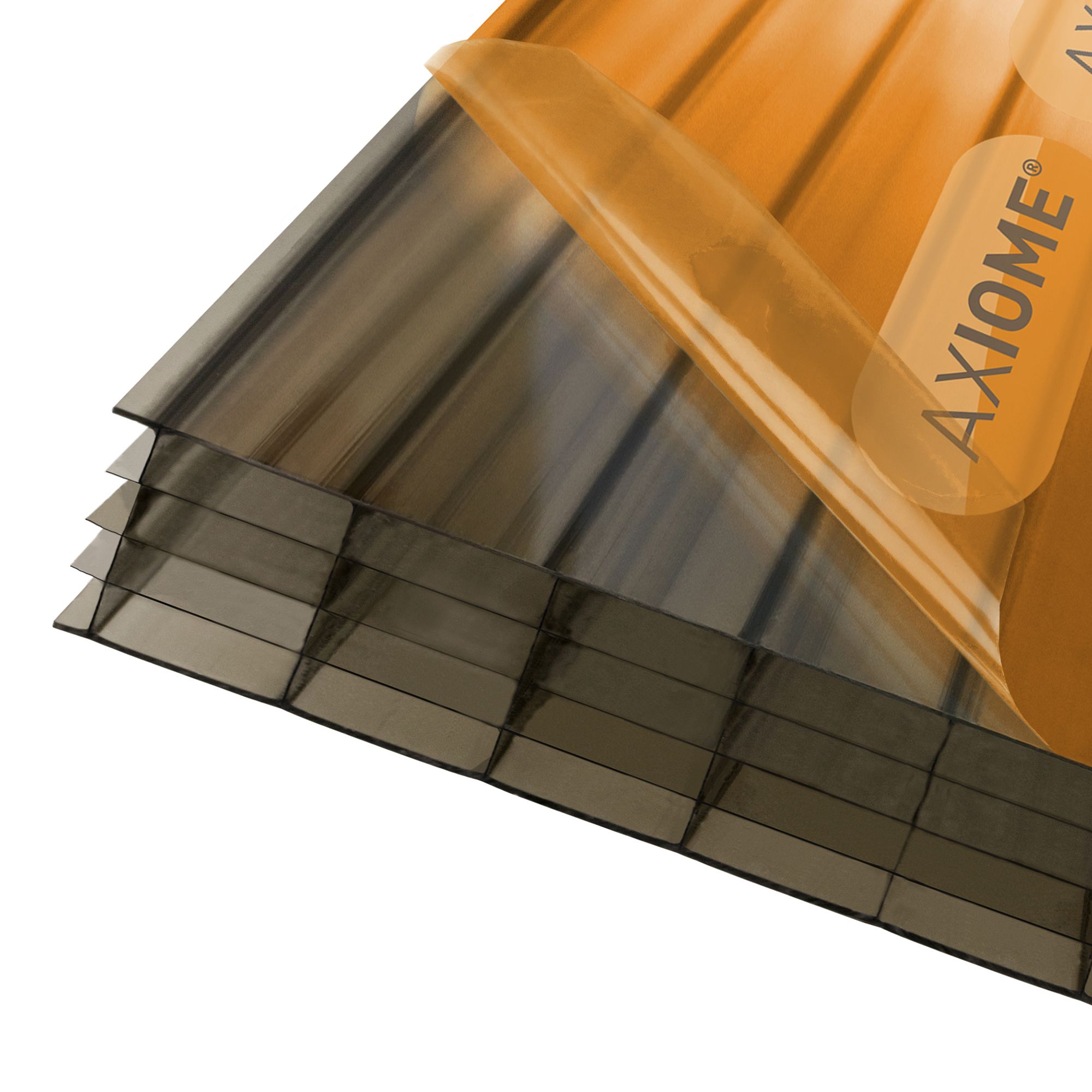 Axiome Bronze effect Polycarbonate Multiwall Roofing sheet (L)2.5m (W)690mm (T)25mm