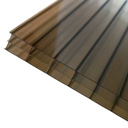 Axiome Bronze effect Polycarbonate Multiwall Roofing sheet (L)2m (W)690mm (T)16mm