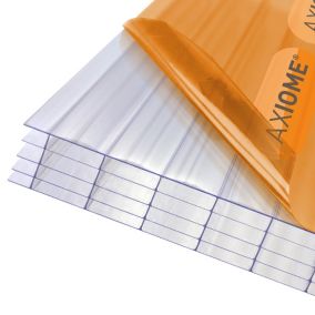Axiome Clear Polycarbonate Multiwall Roofing sheet (L)2.5m (W)1000mm (T)25mm