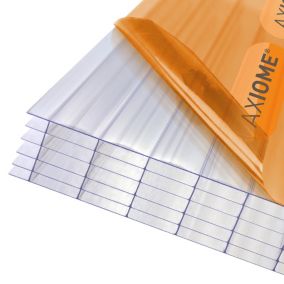 Axiome Clear Polycarbonate Multiwall Roofing sheet (L)2.5m (W)1000mm (T)32mm