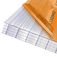 Axiome Clear Polycarbonate Multiwall Roofing sheet (L)2m (W)1000mm (T)25mm