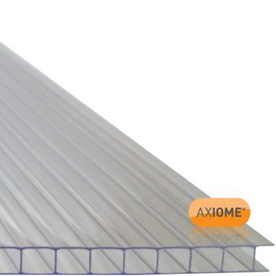 Axiome Clear Polycarbonate Multiwall Roofing sheet (L)3m (W)1050mm (T)6mm