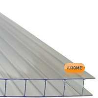 Axiome Clear Polycarbonate Multiwall Roofing sheet (L)4m (W)1050mm (T)10mm