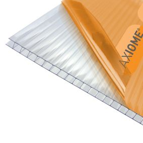 Axiome Clear Polycarbonate Twinwall Roofing sheet (L)2m (W)690mm (T)6mm