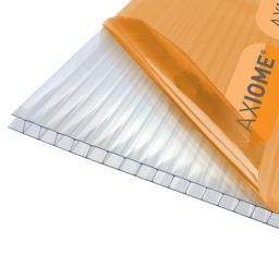 Axiome Clear Polycarbonate Twinwall Roofing sheet (L)3m (W)690mm (T)6mm