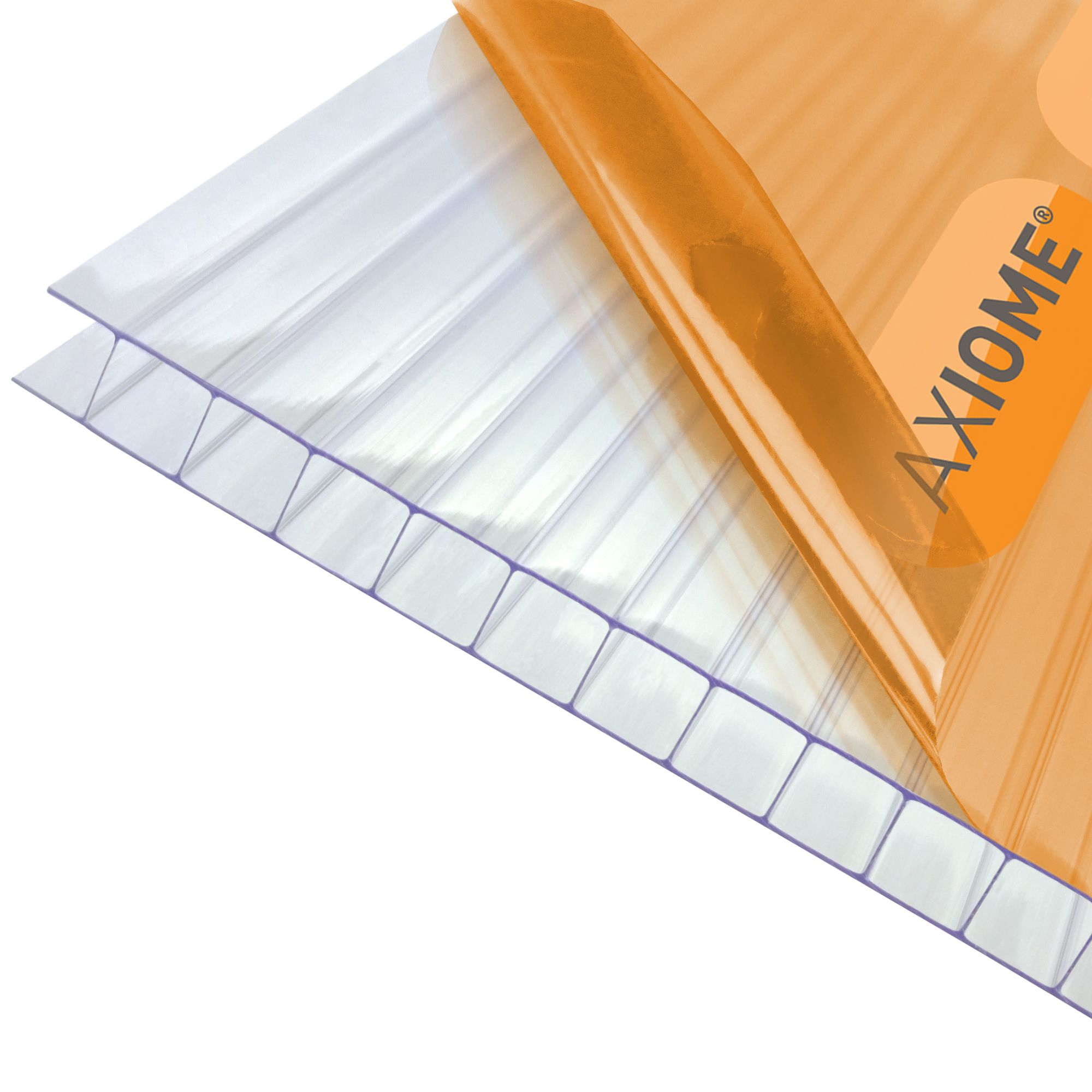 Axiome Clear Polycarbonate Twinwall Roofing Sheet (L)4m (W)1000mm (T ...