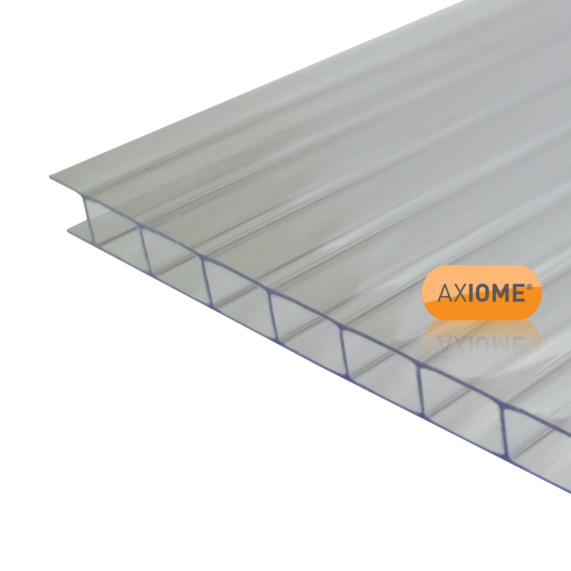 Axiome Clear Polycarbonate Twinwall Roofing Sheet (L)4m (W)1000mm (T ...