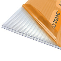 Axiome Thermoplastic resin Twinwall roofing sheet (L)1m (W)1050mm (T)4mm