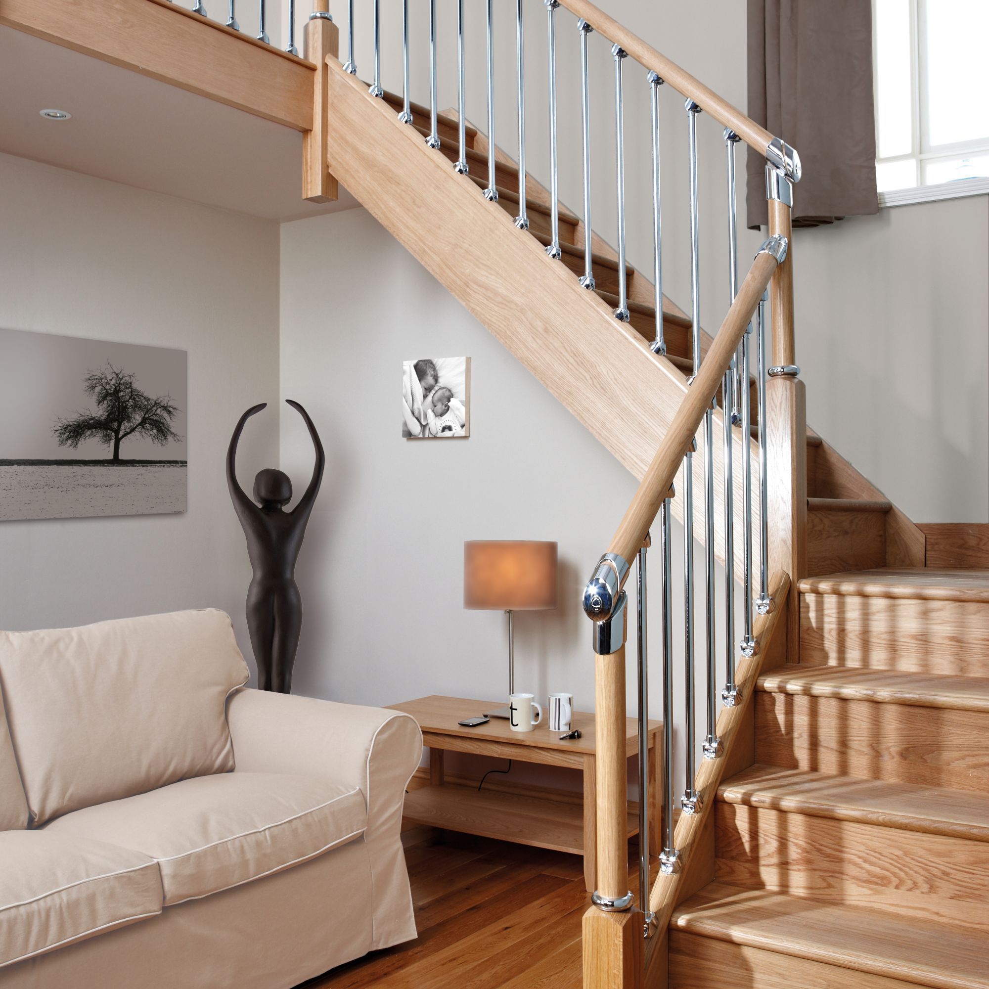 Axxys® Metal Landing baluster (H)805mm (W)19mm, Pack of 6