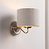 Ayrshire Natural & nickel effect Wired Wall light