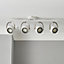 Azure Matt White Nickel effect Mains-powered 4 lamp Spotlight bar