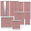 Azzurro Contemporary Pre-assembled Matt pink & white 3 door Tall Triple Wardrobe (H)1970mm (W)1110mm (D)530mm