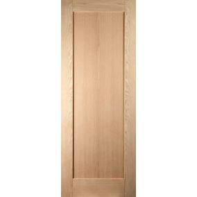 B&Q 1 panel Shaker Oak veneer Internal Door, (H)1981mm (W)762mm (T)35mm