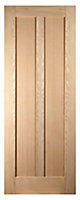 B&Q 2 panel Oak veneer Internal Door, (H)1981mm (W)838mm (T)35mm