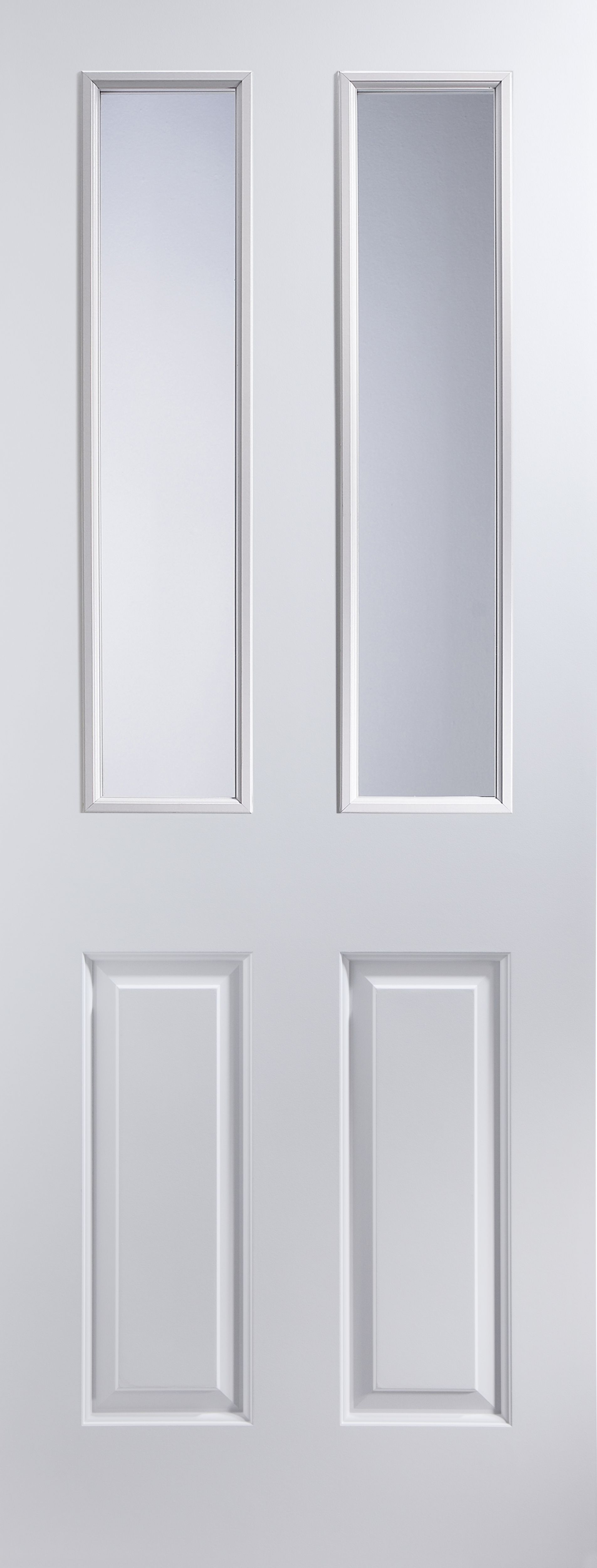 B&Q 4 Panel Glazed White Internal Door, (H)1981mm (W)610mm (T)35mm ...