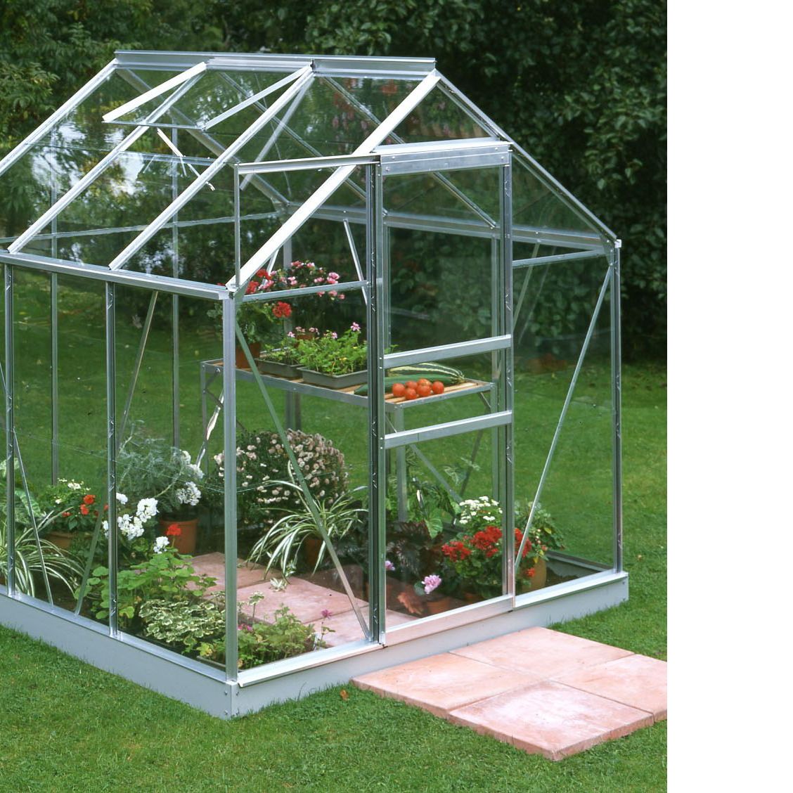 B&Q 6x6 Toughened Glass Apex Greenhouse | DIY At B&Q