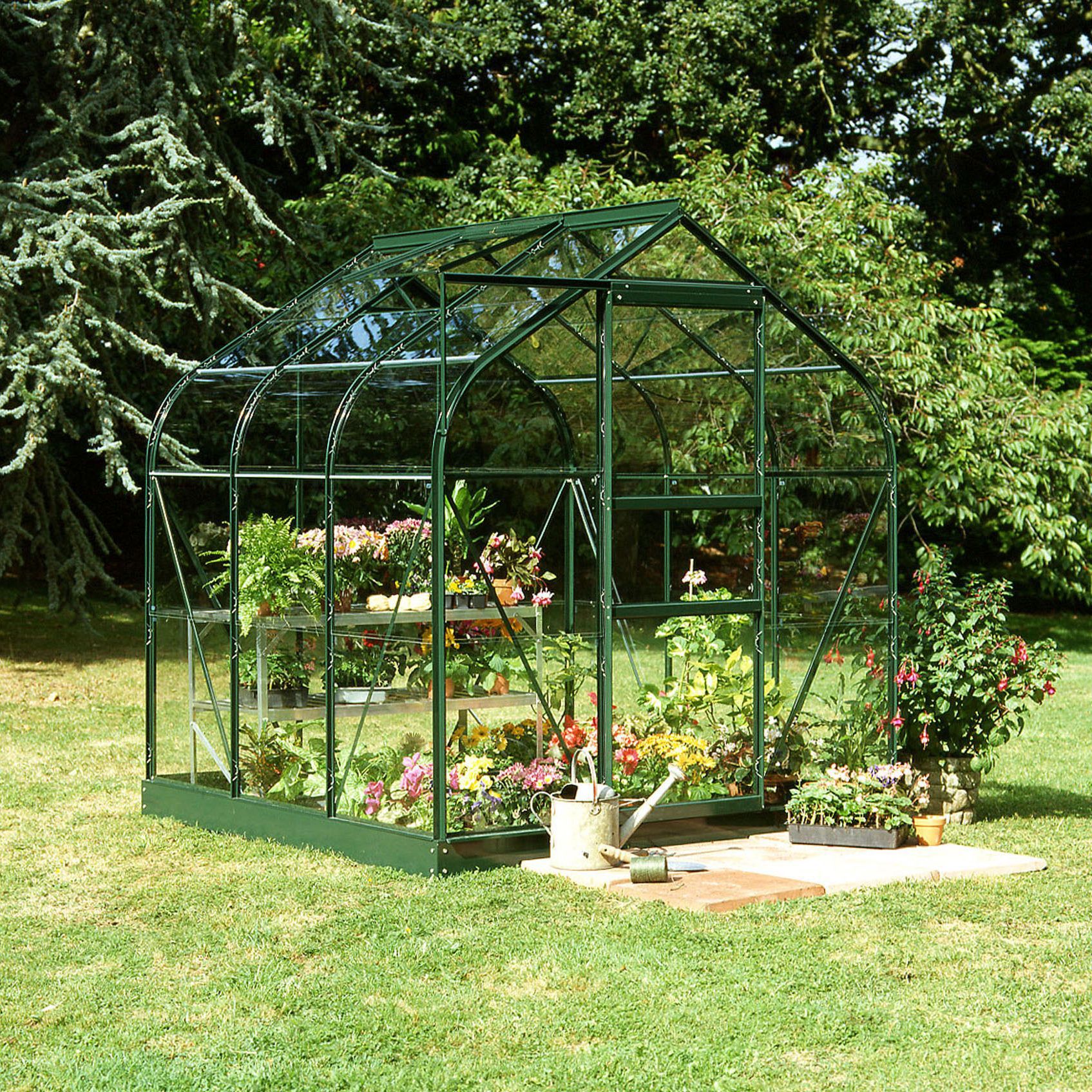 B&Q 6x6 Toughened Glass Apex Greenhouse | DIY At B&Q