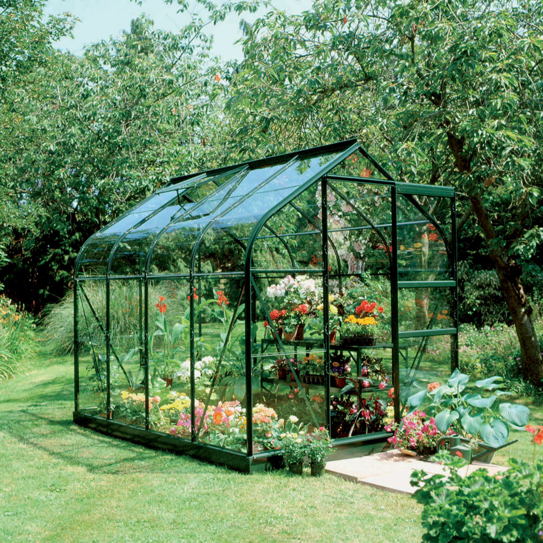 B&Q 6x8 Toughened glass Apex Greenhouse DIY at B&Q
