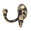 B&Q Antique brass effect Zinc alloy Double Hook (Holds)10kg
