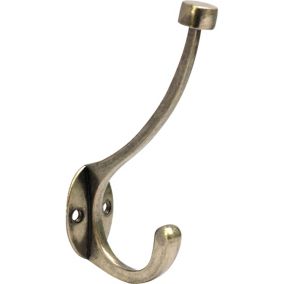 B&Q Antique Iron effect Zinc alloy Double Hook (H)140mm