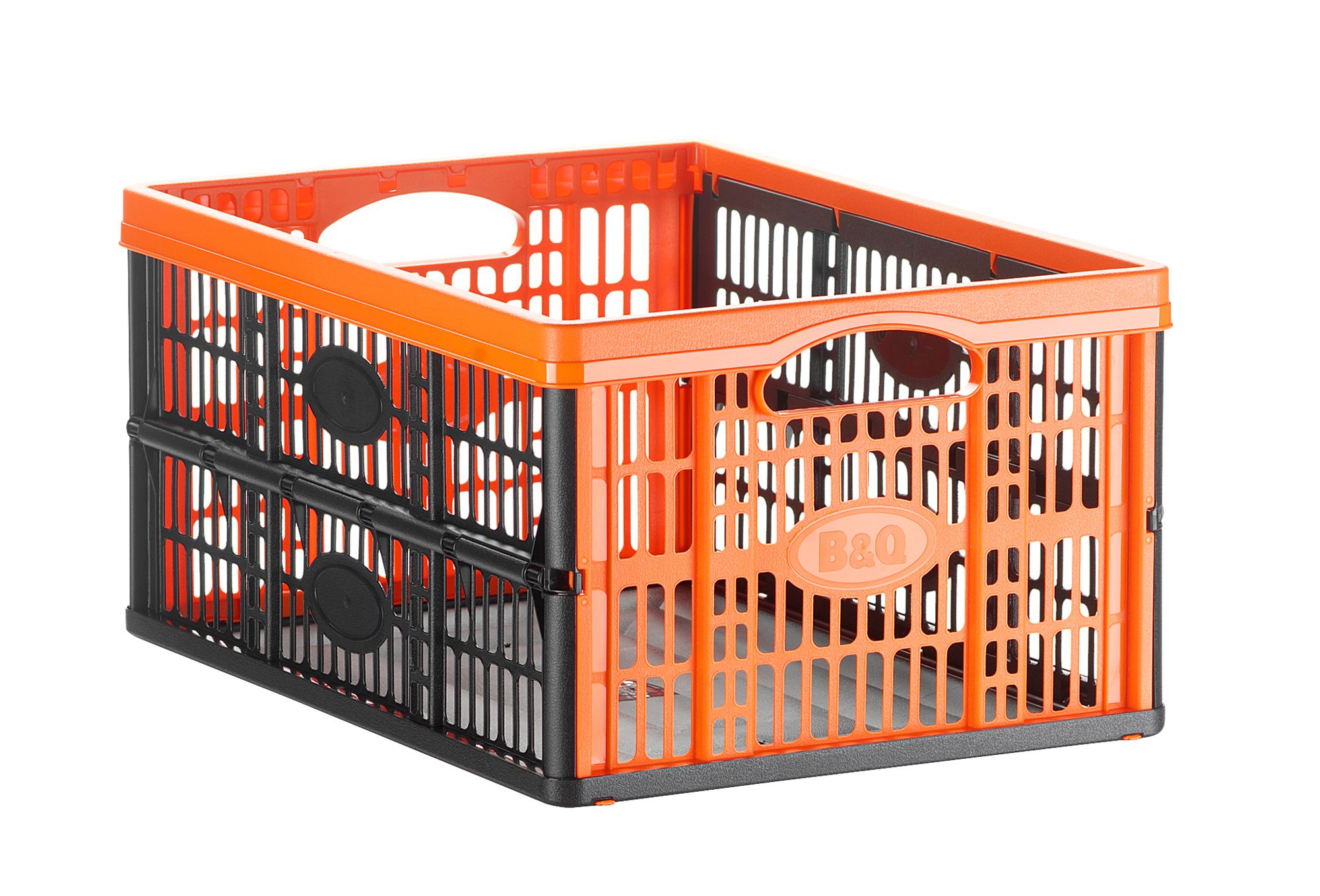 B&Q Black 32L Plastic Folding crate DIY at B&Q