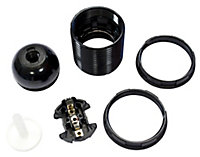 B&Q Black Edison screw cap (E27) Lampholder