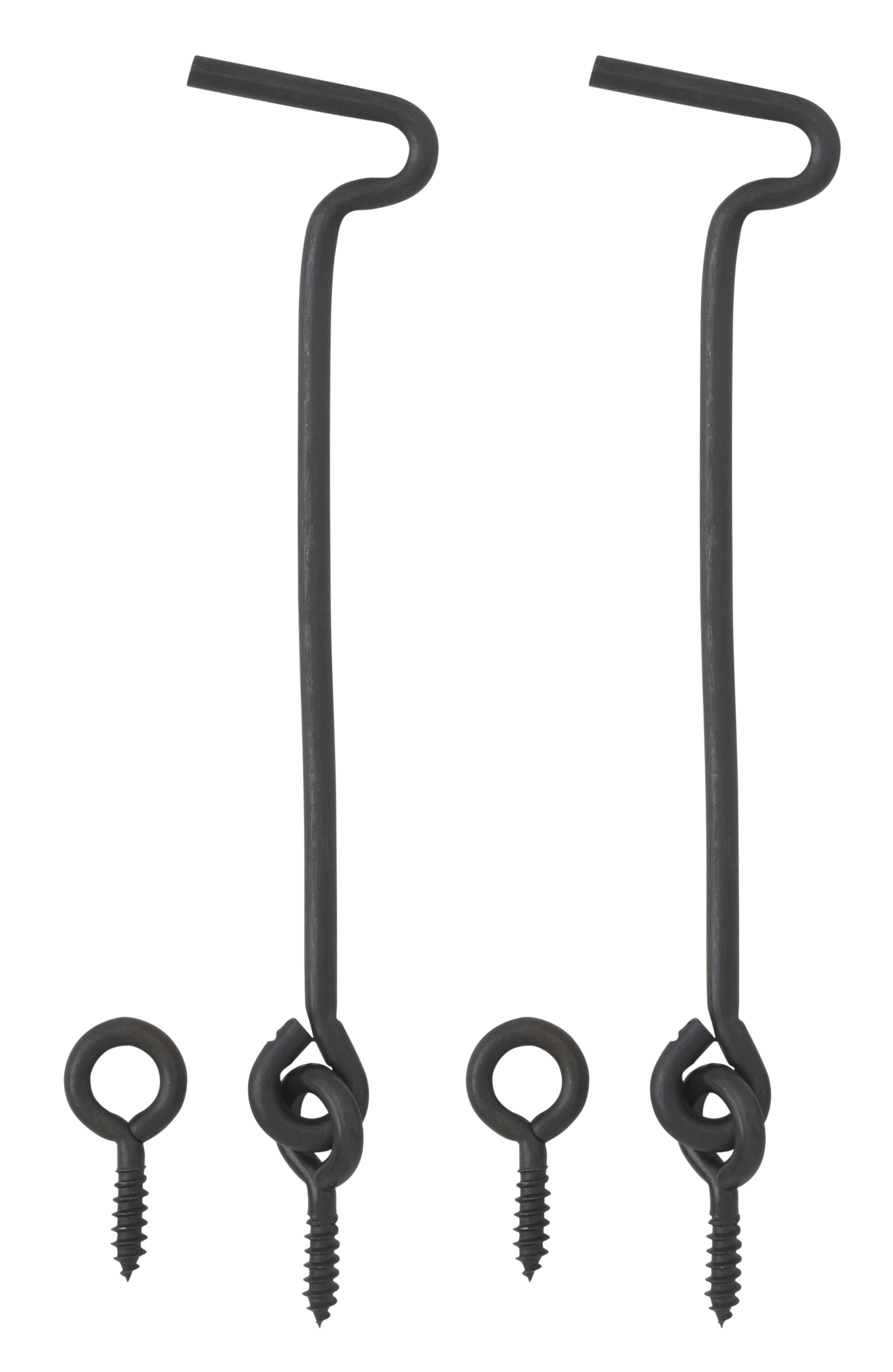 B&Q Black Metal Gate hook & eye (L)100mm, Pack of 2