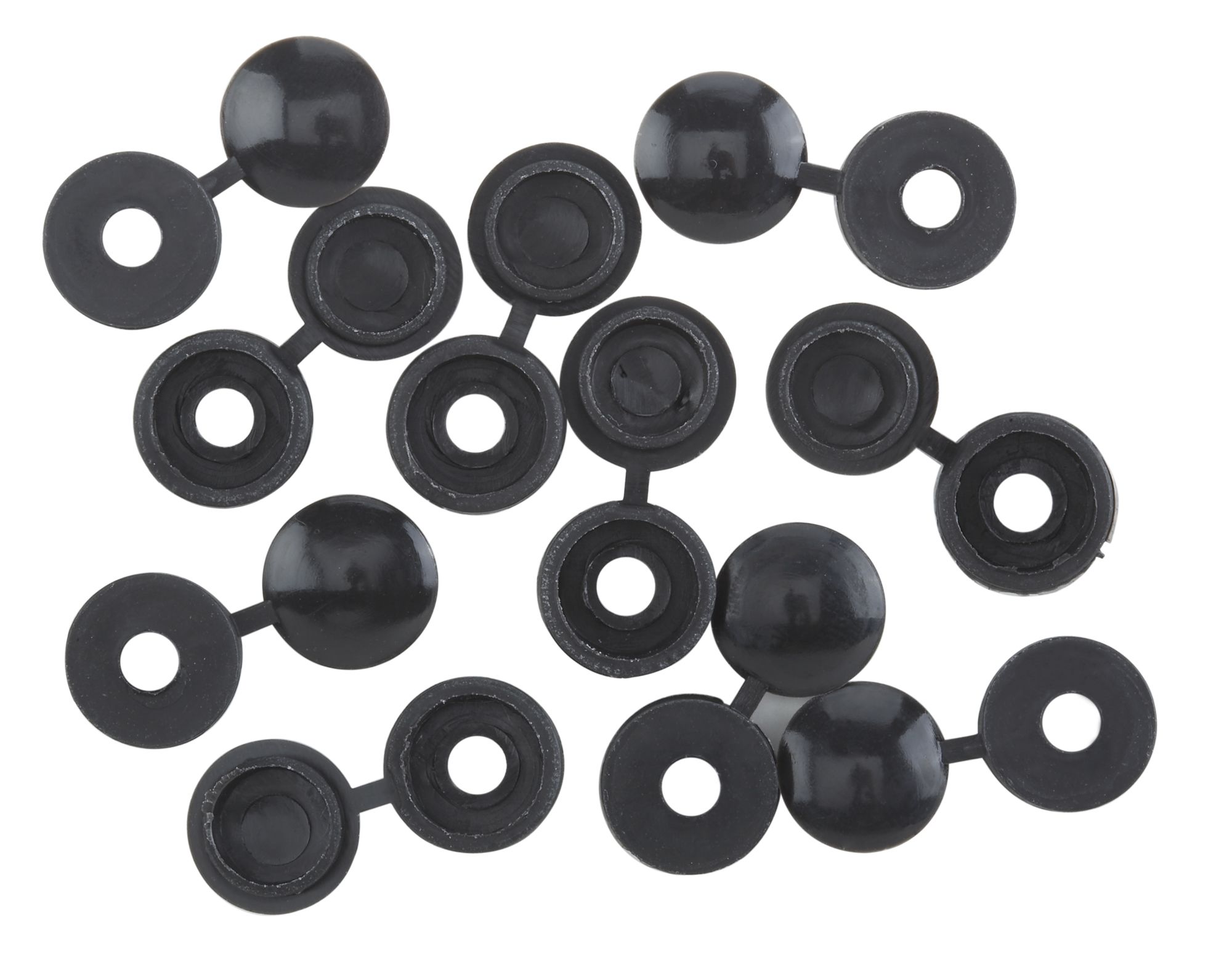 B&Q Black Plastic Screw cap (Dia)12mm, Pack of 10