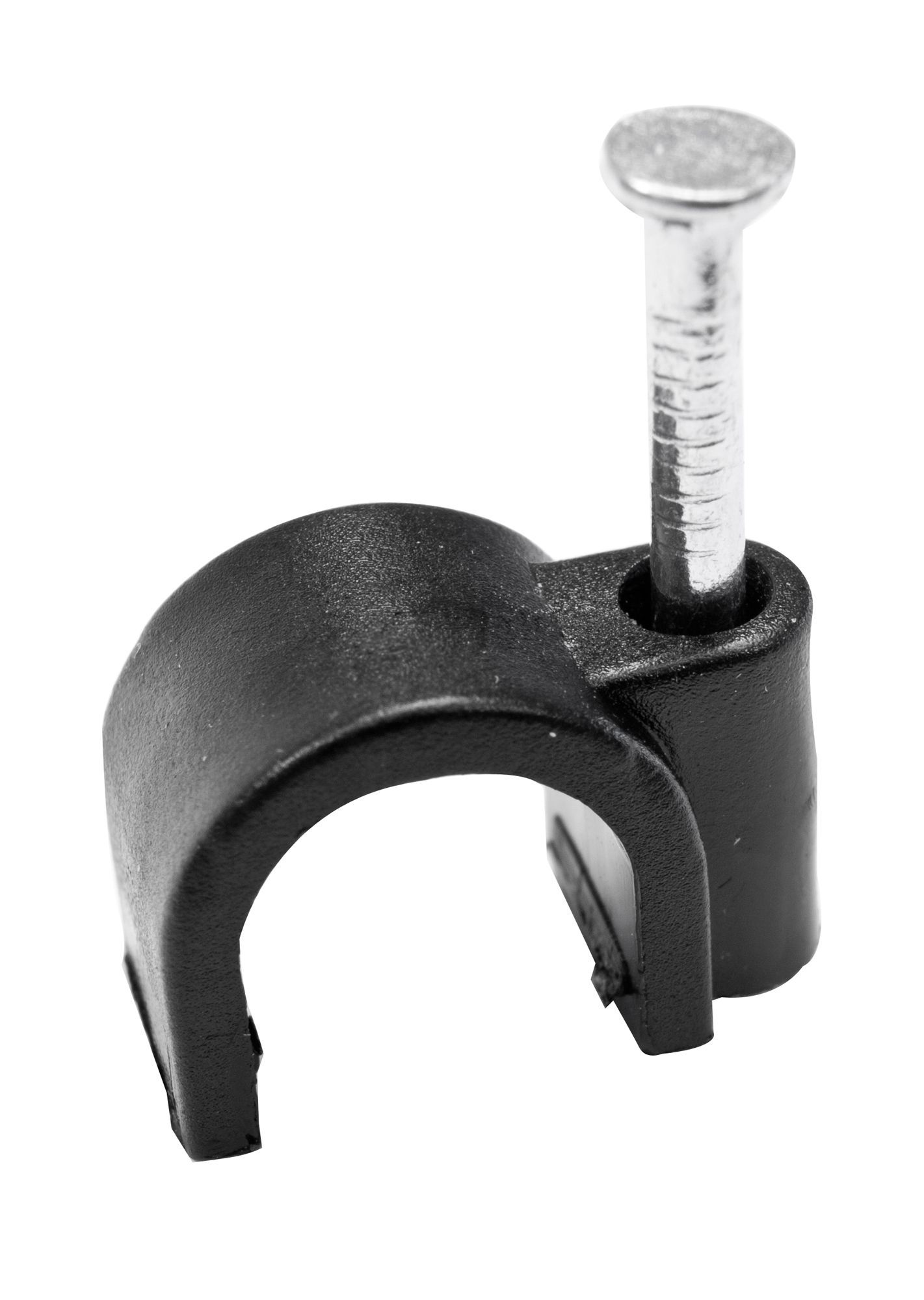 B Q Black Round 6mm Cable clip Pack of 20