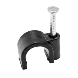 B&Q Black Round 7mm Cable clip Pack of 100