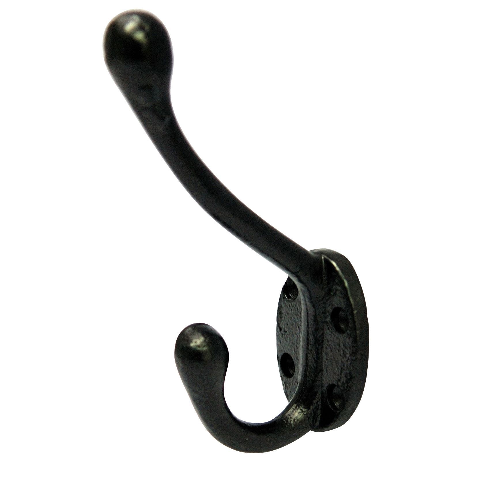 B&Q Black Steel Double Hook (Holds)5kg DIY at B&Q