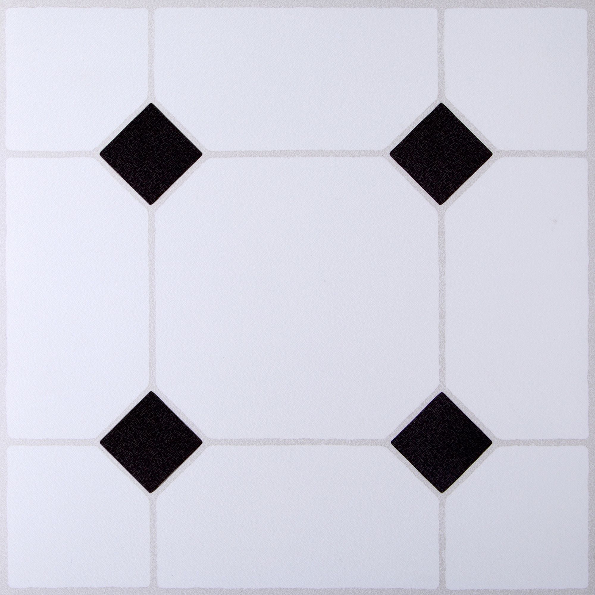 B&Q Black & white Tile effect Self adhesive Vinyl tile, 1.02m² Pack ...