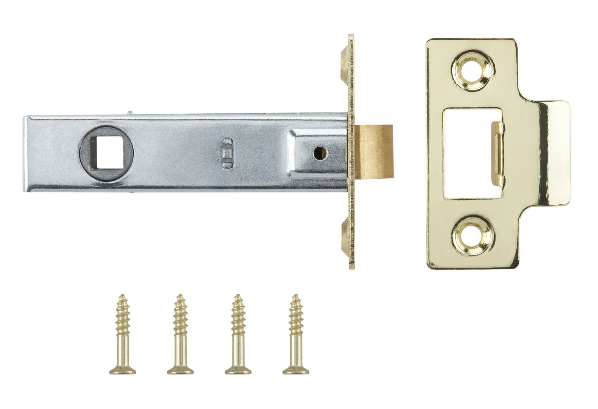 B&Q Brass effect Metal Tubular Mortice latch (L)80mm