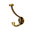 B&Q Brass effect Zinc alloy Double Hook (Holds)5kg