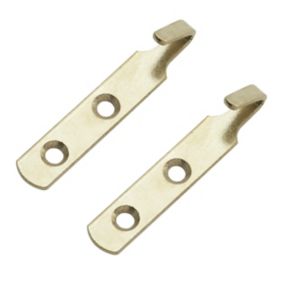 B&Q Brass-plated Carbon steel Medium Single Hook (Holds)2kg, Pack of 2