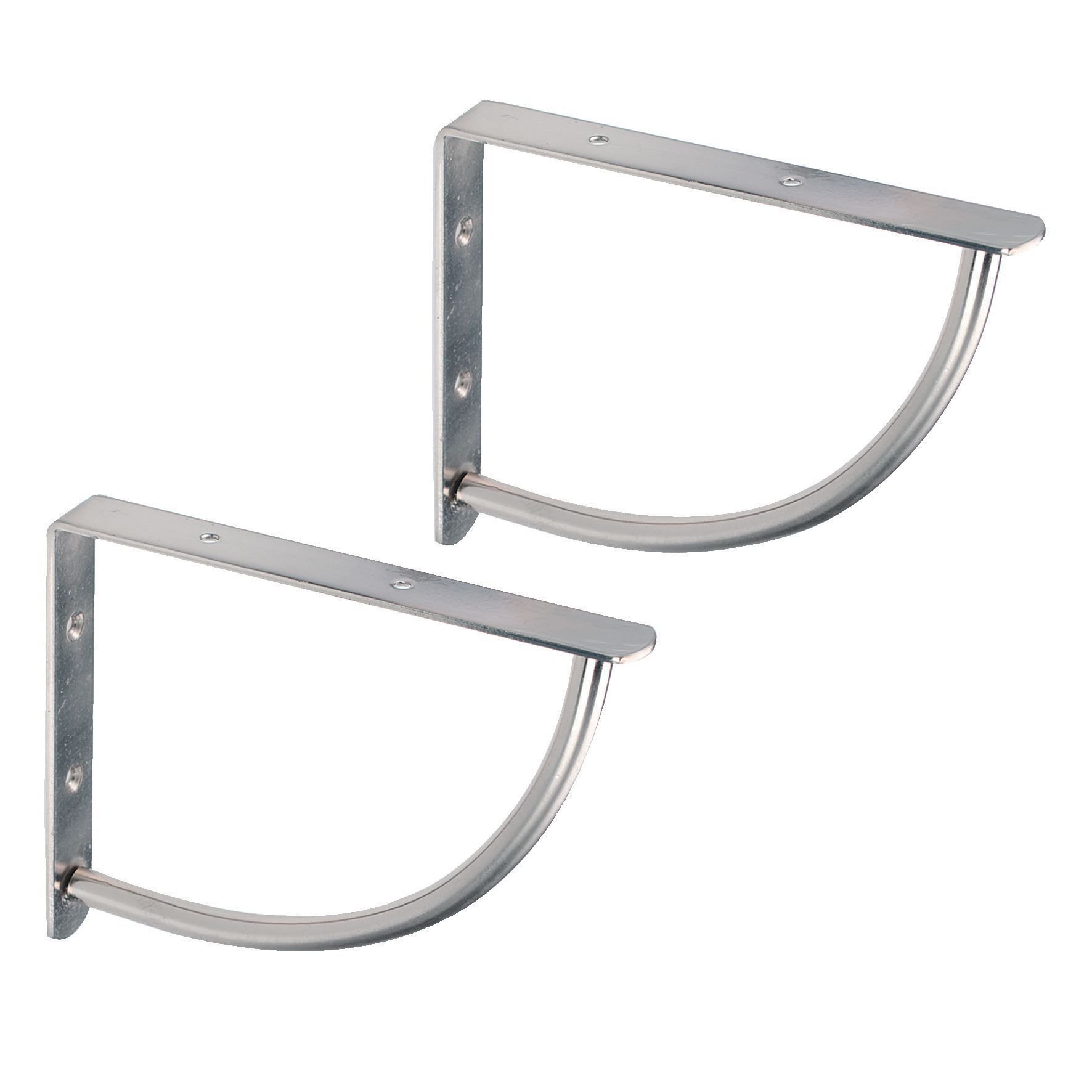 B Q Brushed Silver Nickel Effect Steel Shelf Bracket Diy At B Q