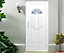 B&Q Carolina Frosted Glazed White RH External Front Door set, (H)2055mm (W)920mm