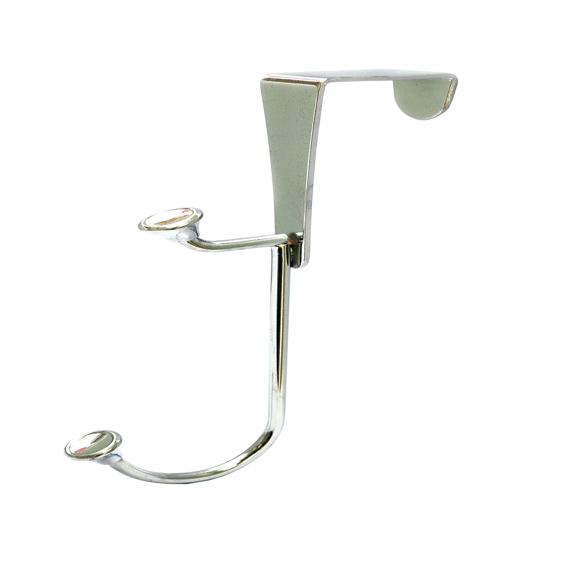 Chrome effect Double Over door hook D 180mm DIY at B Q