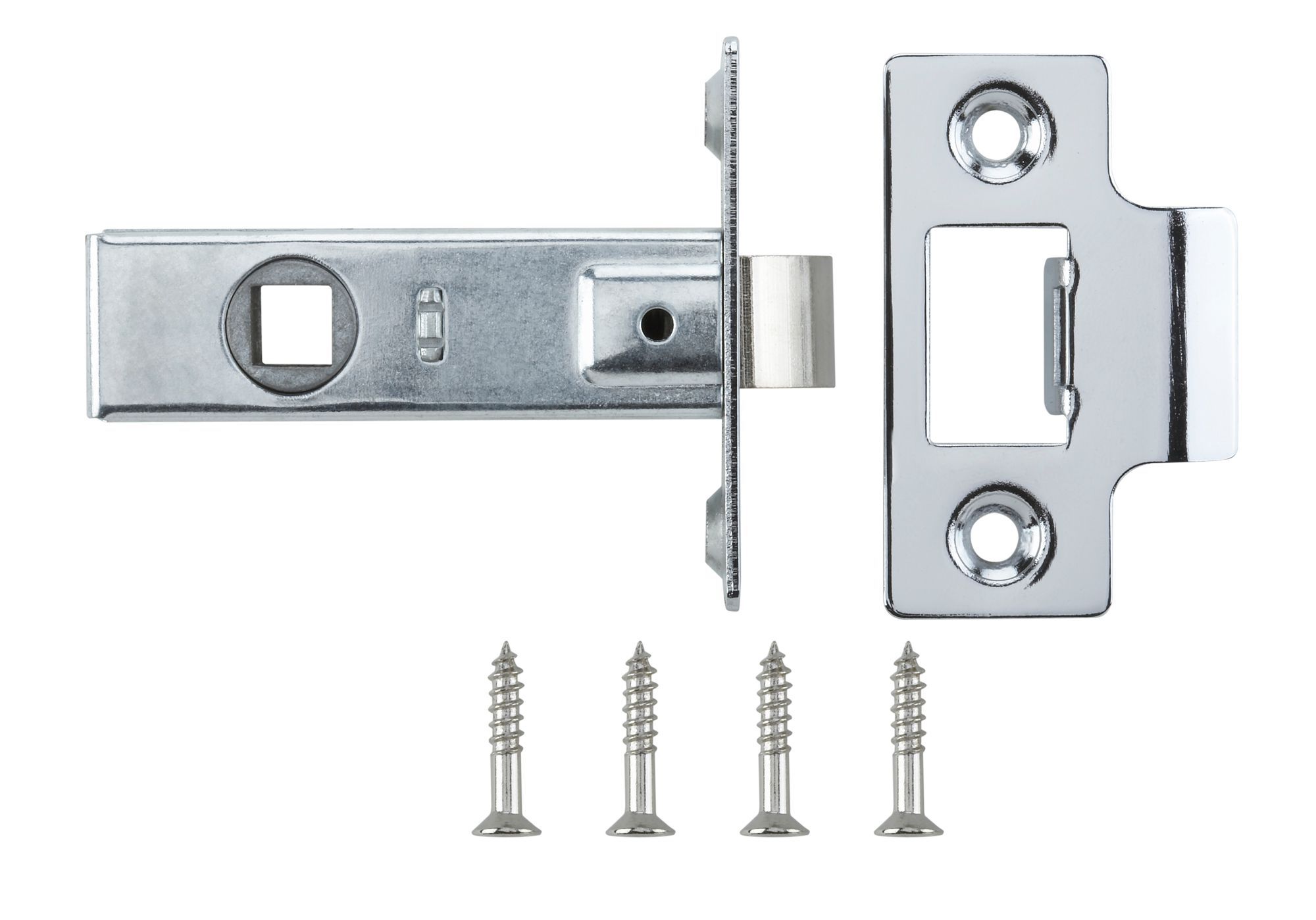 B&Q Chrome effect Metal Tubular Mortice latch (L)64mm